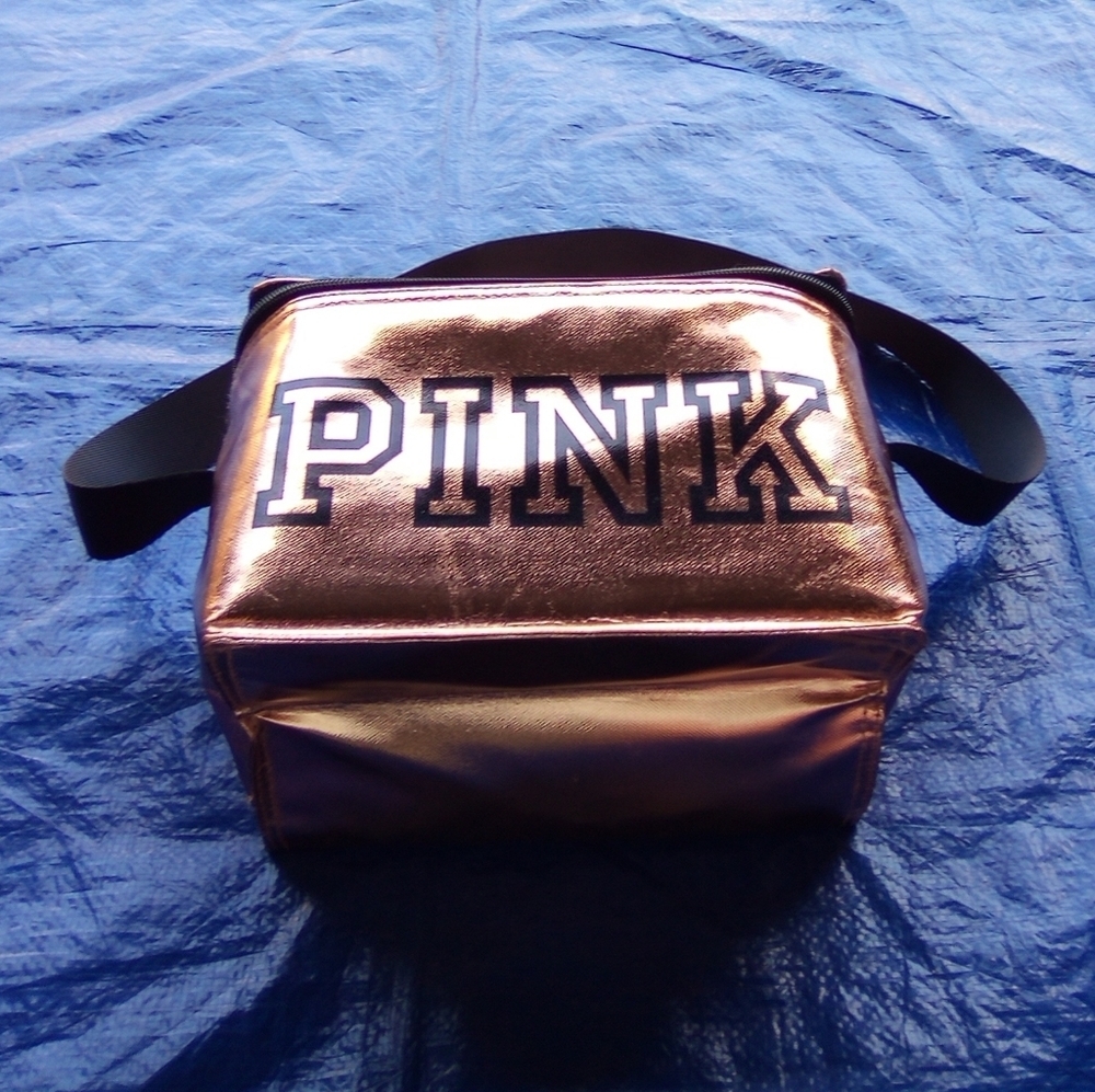 Pink Metallic Gold Lunchbox Bag